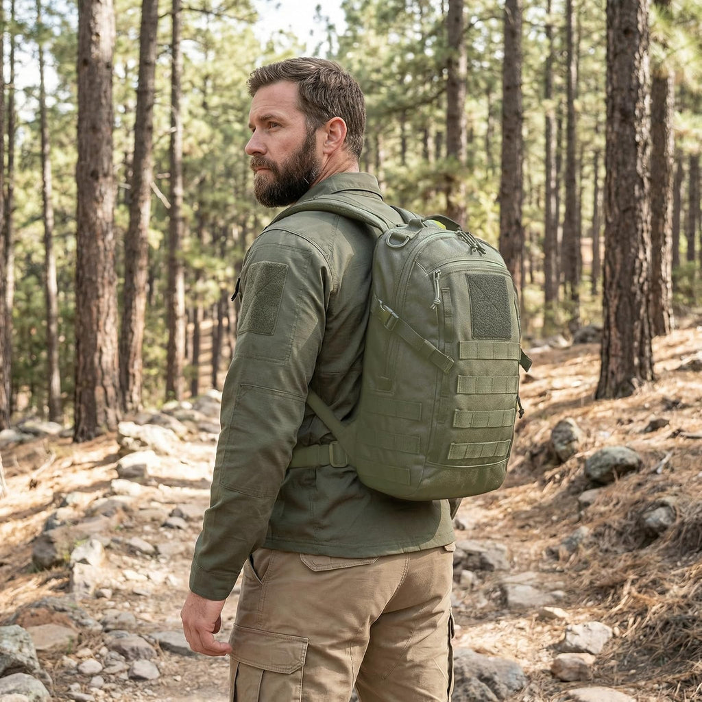 Small Tactical Hiking Backpack, 12L MOLLE Bookbag Daypack for Travel