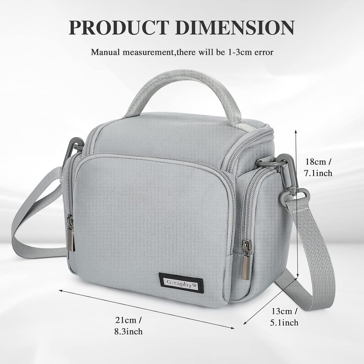 G-raphy Camera Bag Case DSLR SLR Crossbody Sling Photography Bags for Nikon Canon Sony DSLR SLR Mirrorless with Removal Straps(Parma Grey)