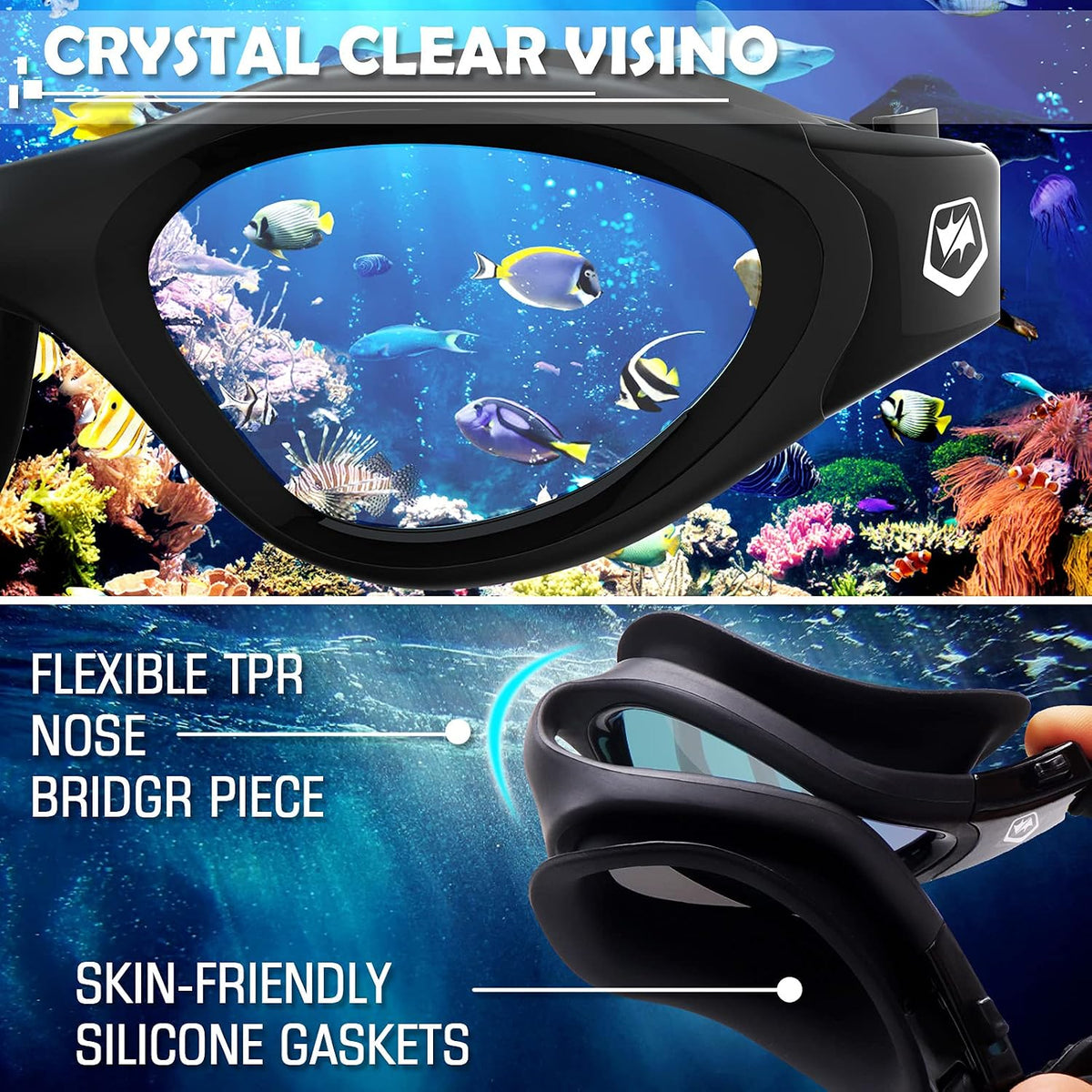 WIN.MAX Swimming Goggles Swim Pool Goggles Anti Fog Anti UV No Leakage Clear Vision for Men Women Adults Teenagers