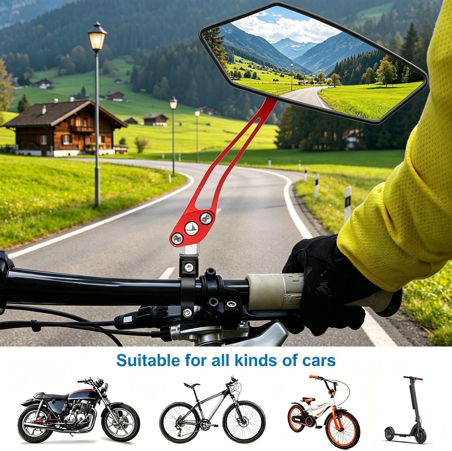 Diyife Bike Mirror, 2 PCS HD Version Large Bicycle Mirrors for Handlebars