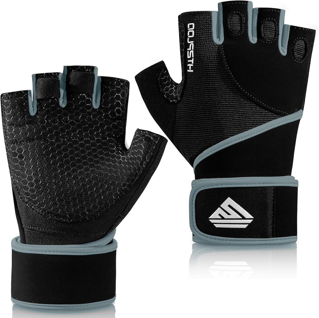 Workout Gloves Gym Gloves Weight Lifting Gloves for Men Women with Full Palm Pad,Strong Wrist Wraps Support,Enhanced Grip,for Fitness,Training,Weightlifting,Exercise