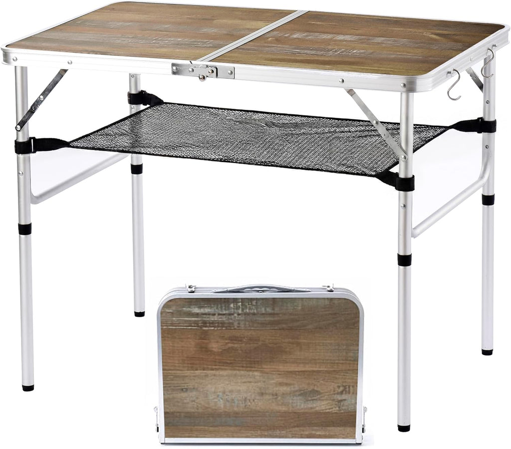 YUFIFAIRY Aluminum Camp Table, 36''L x24''W Folding Table Portable