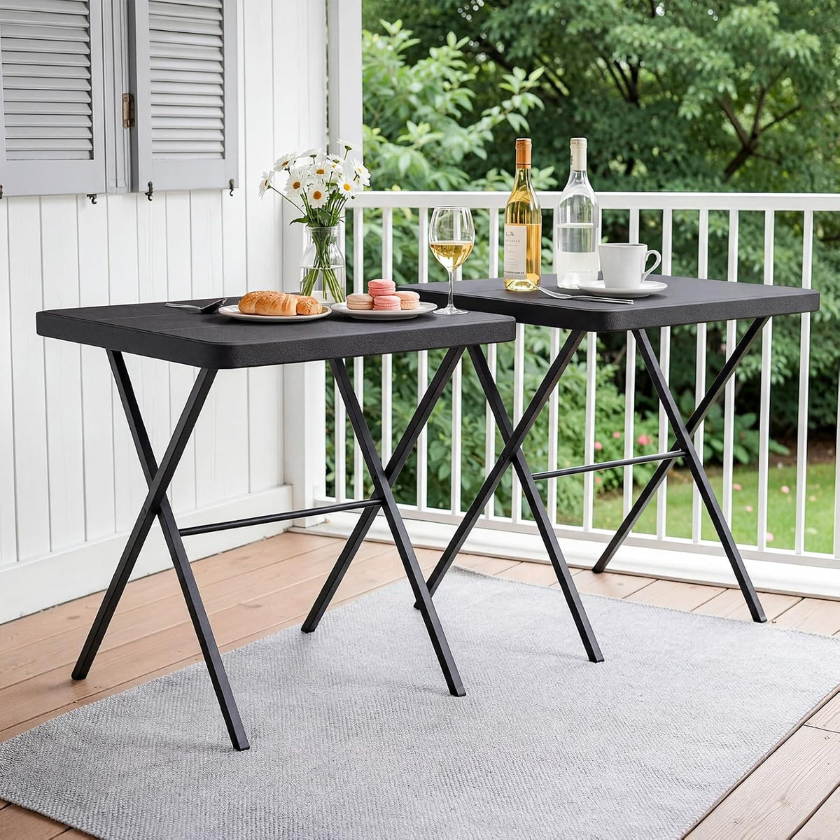 5FT Folding Table Portable Picnic Table with Metal Grid Grilling Surface, Foldable Camping Table Food Prep Station for BBQ, Patio & Beach