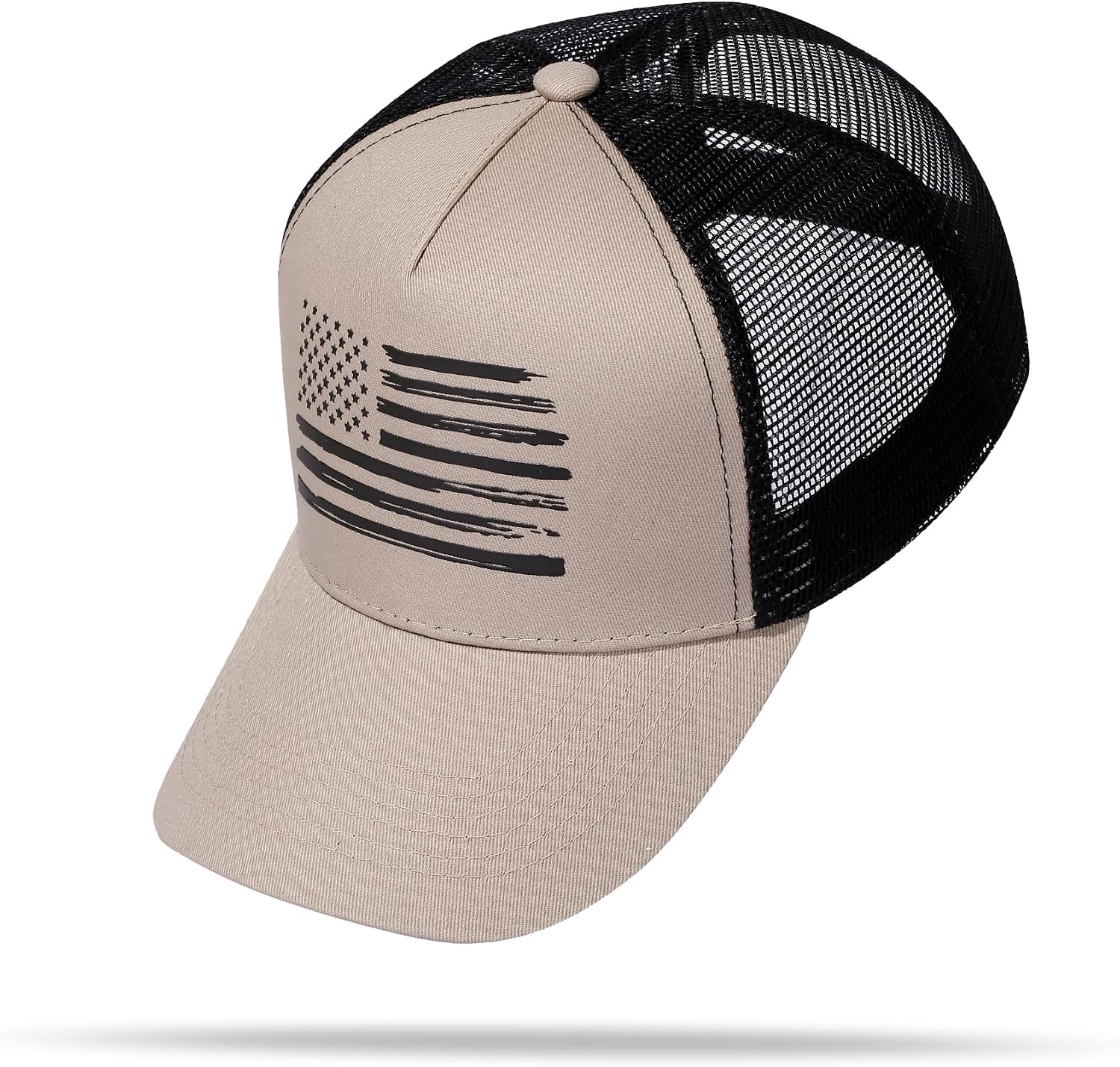 Baseball Cap, American Flag Trucker Hat for Men Women, Breathable Adjustable Fit Outdoor Mesh Snapback Hats