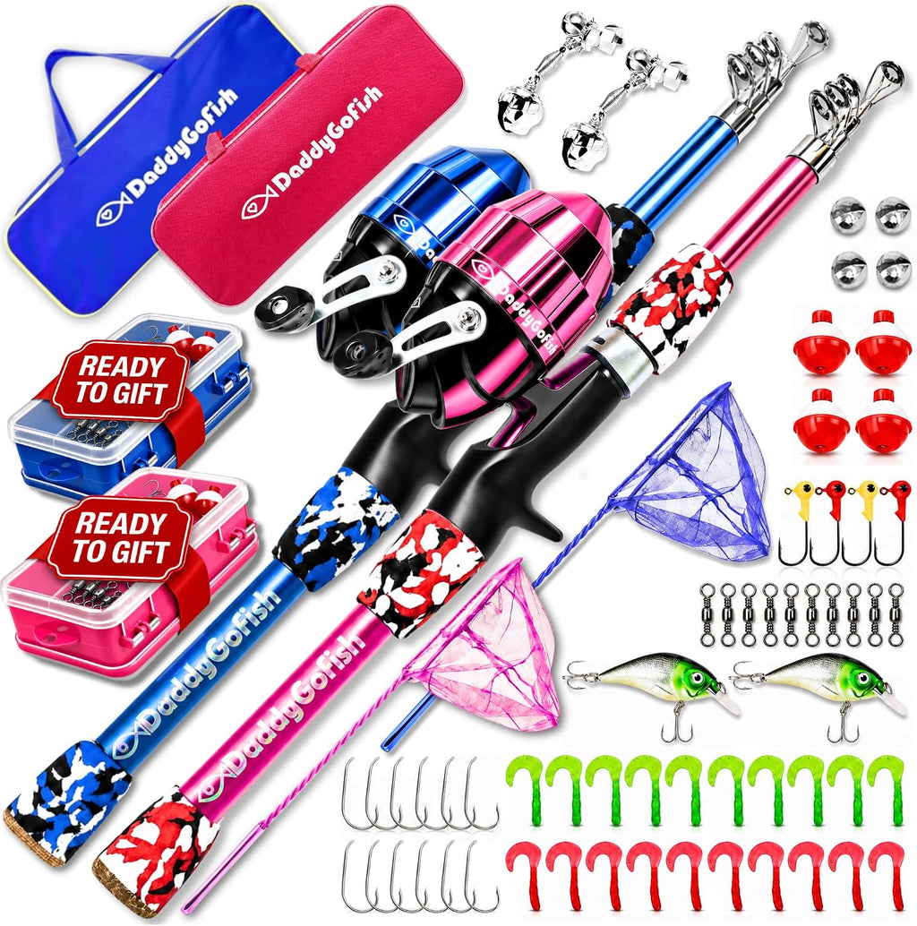 Kids Fishing Pole for Boys, Girls & Youth Age, Toddler Fishing Pole Set Kit