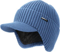 Wmcaps Winter Beanie with Brim & Ear Flaps, Fleece Lined Hat for Men Women
