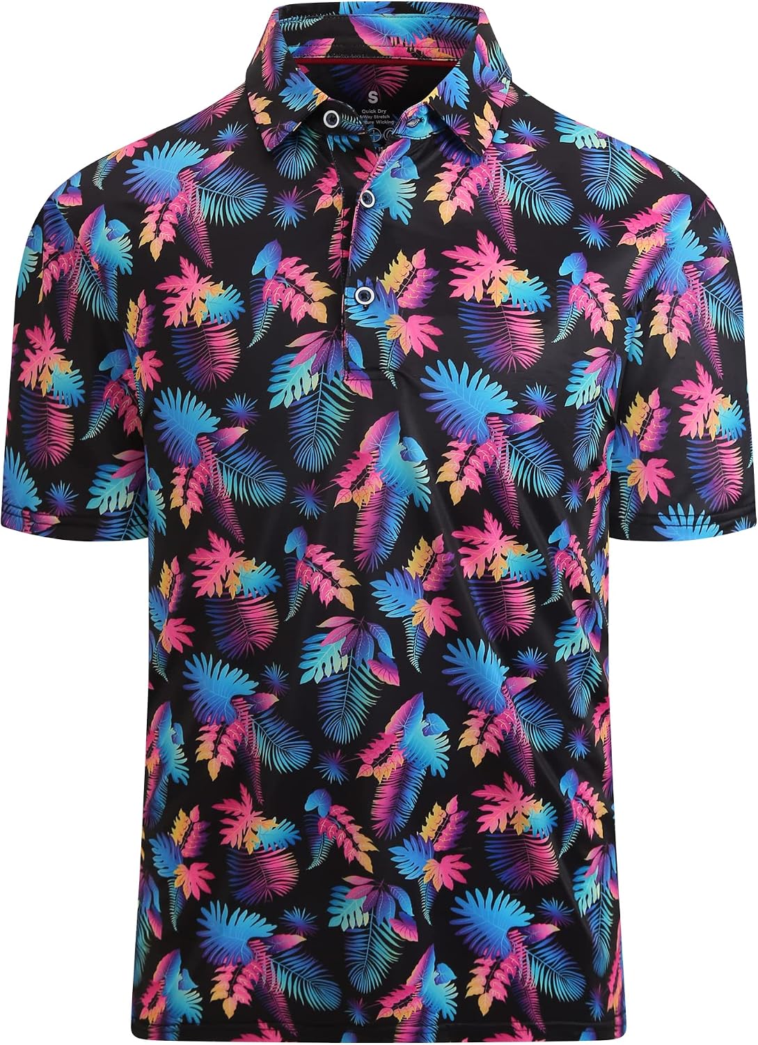 Alex Vando Mens Golf Shirt Moisture Wicking Print Performance Polo Shirt