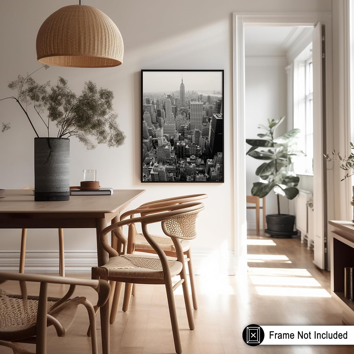 Monem Art Manhattan Print - New York City Poster - Black & White Photography Art - New York Skyline Art - NYC Wall Design - Living Room or Bedroom Wall Decor - 8x10 UNFRAMED Wall Art