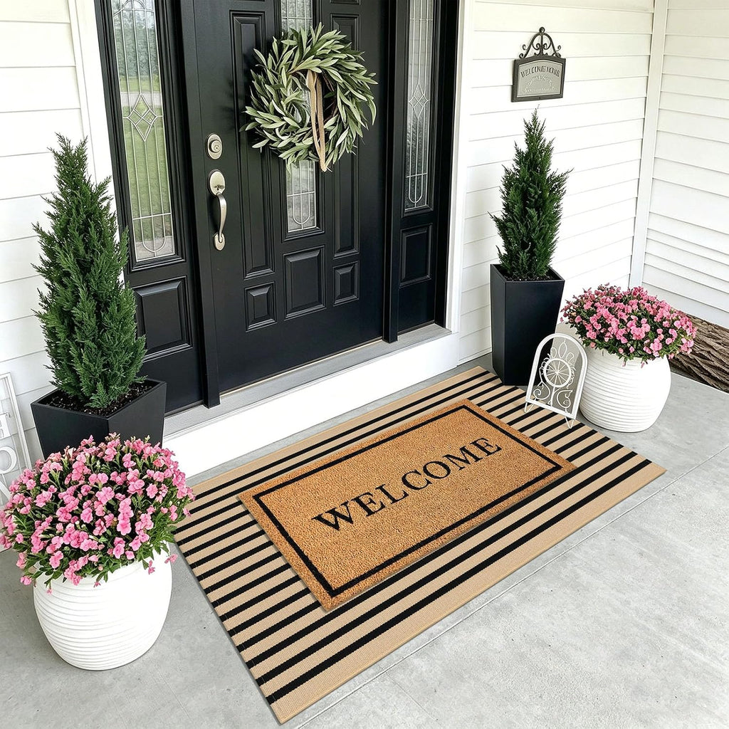 KOZYFLY Brown and Black Area Rug 3x5 Ft Washable