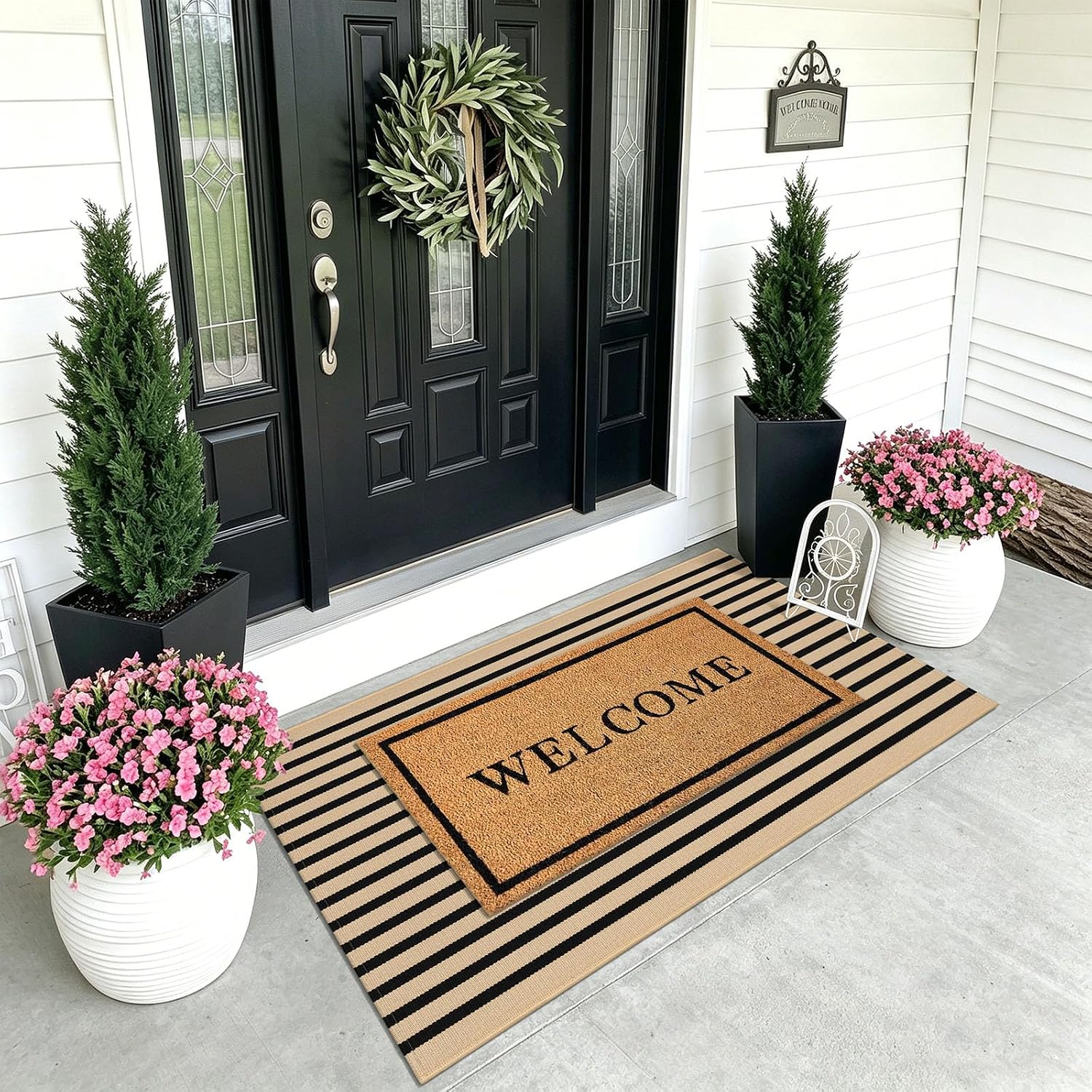 KOZYFLY Brown and Black Area Rug 3x5 Ft Washable