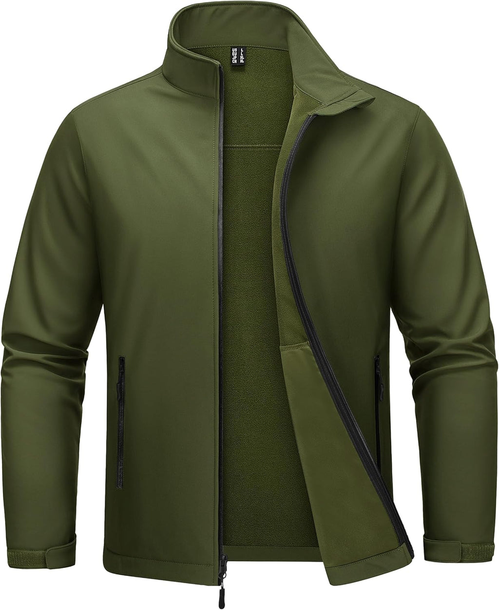 MAGCOMSEN Men's Fleece Lined Softshell Jacket Lightweight Waterproof Windbreaker Zip Up Winter Rain Coat Tactical Hiking