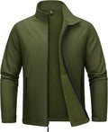 MAGCOMSEN Men's Fleece Lined Softshell Jacket Lightweight Waterproof Windbreaker Zip Up Winter Rain Coat Tactical Hiking