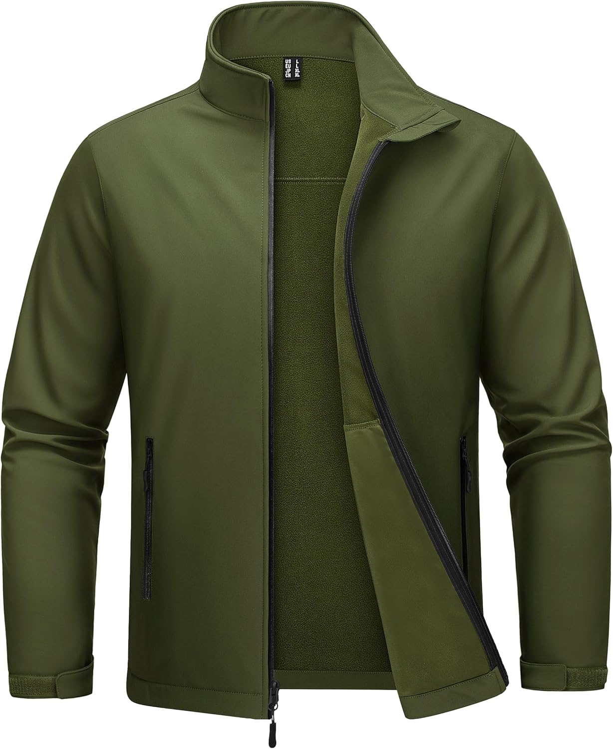 MAGCOMSEN Men's Fleece Lined Softshell Jacket Lightweight Waterproof Windbreaker Zip Up Winter Rain Coat Tactical Hiking