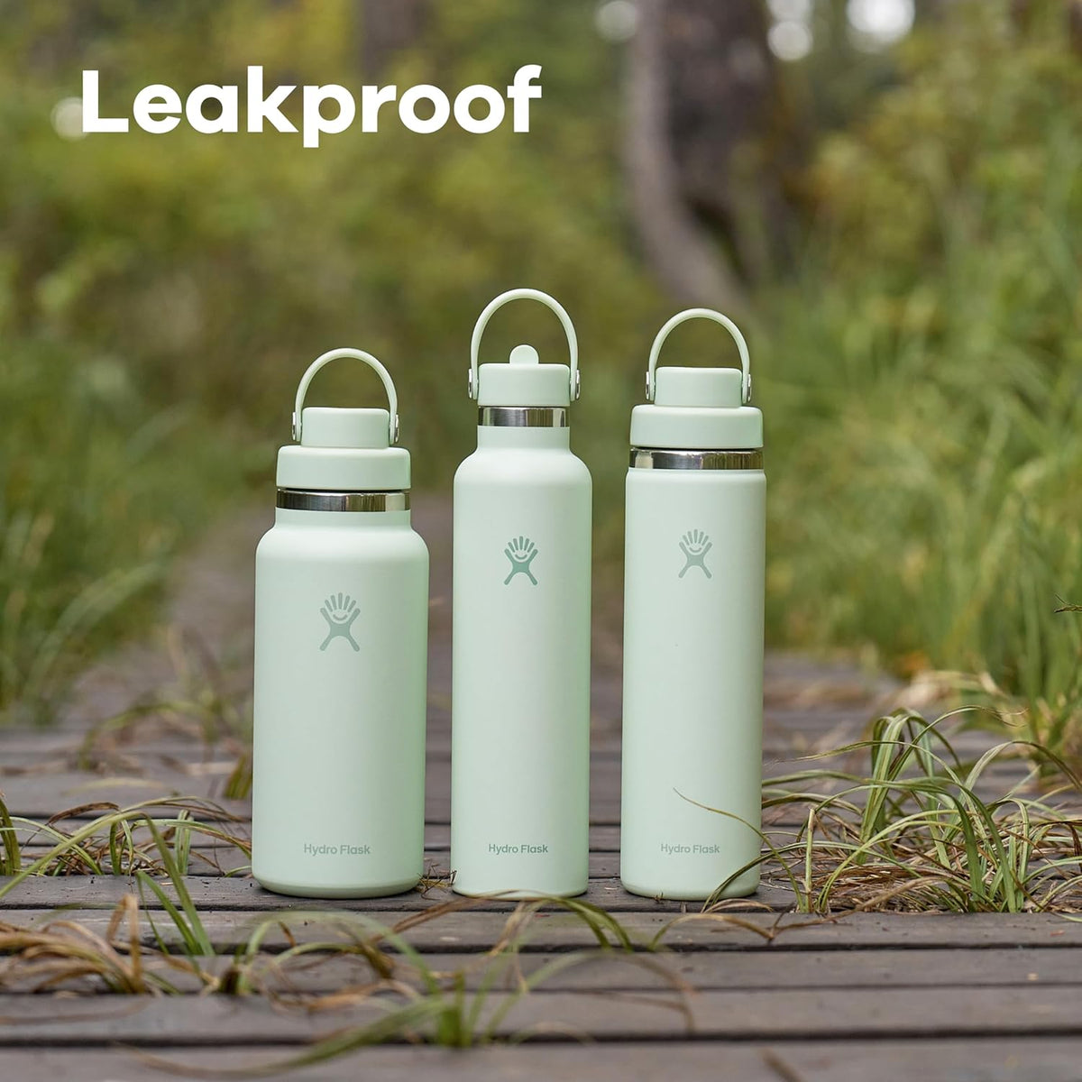 Hydro Flask Water Bottle - Insulated Stainless Steel - Wide Mouth Chug Lid, Non Spill, Leakproof in 40 Oz Tonal Birch Gray