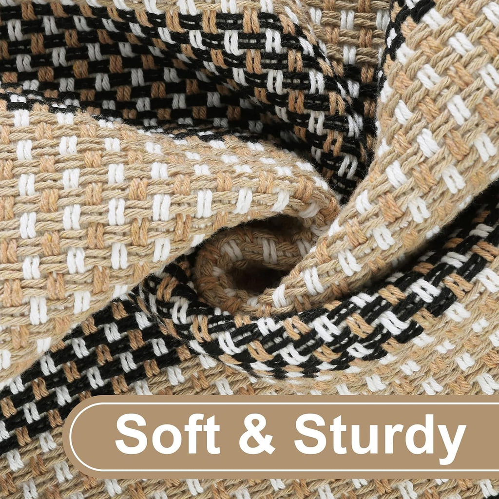 Fall Front Door Mat 24"x51", Cotton Washable Striped Outdoor Rug