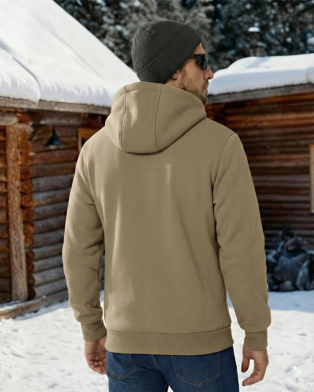 Boladeci Men's Sherpa Fleece Lined Hoodie Zip Up Heavyweight Winter Jacket