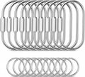 Tiezzi Gold Brass Key Rings, 10 Pack Keychain with 10 Flat Rings Carabiner Clip, Screw Lock Keys Organizer, Purse Bag Accessories Charms Holder for Handbags, Doll, Car Keys - Medium Size,Silver