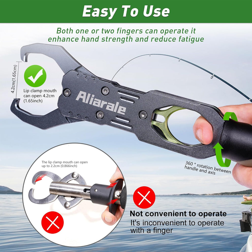 Fishing Pliers,Fish Lip Gripper & Scale Combo - Saltwater Resistant Fishing Tools Kit,Multitool Hook Remover and Split Ring Pliers with Sheath,Fishing Gear,Fishing Gifts for Men