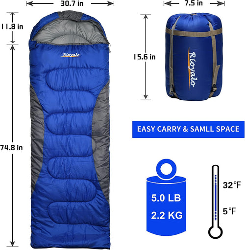 0 Degree Winter Sleeping Bags for Adults, Cold Weather Camping