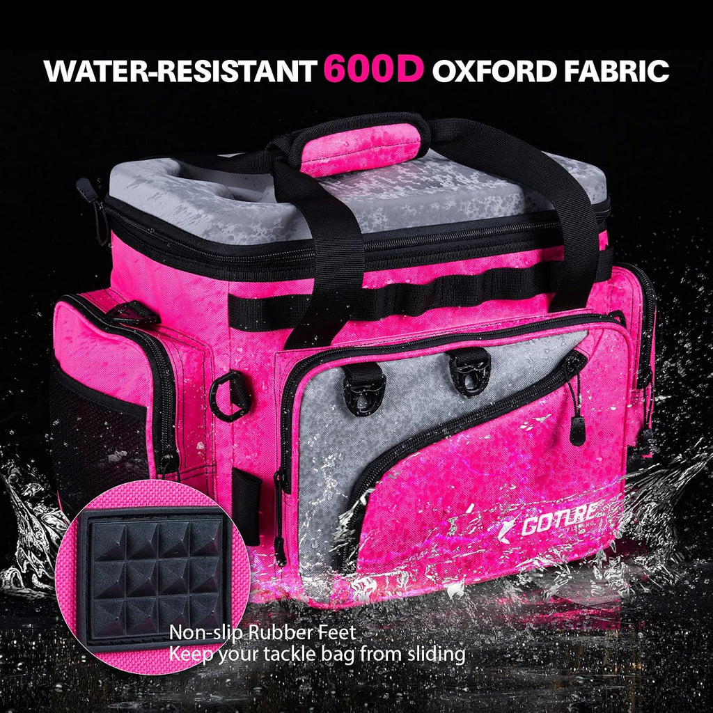 Goture Pink Fishing Rod and Reel Combos with Cooler Tackle Bag,6FT-9FT