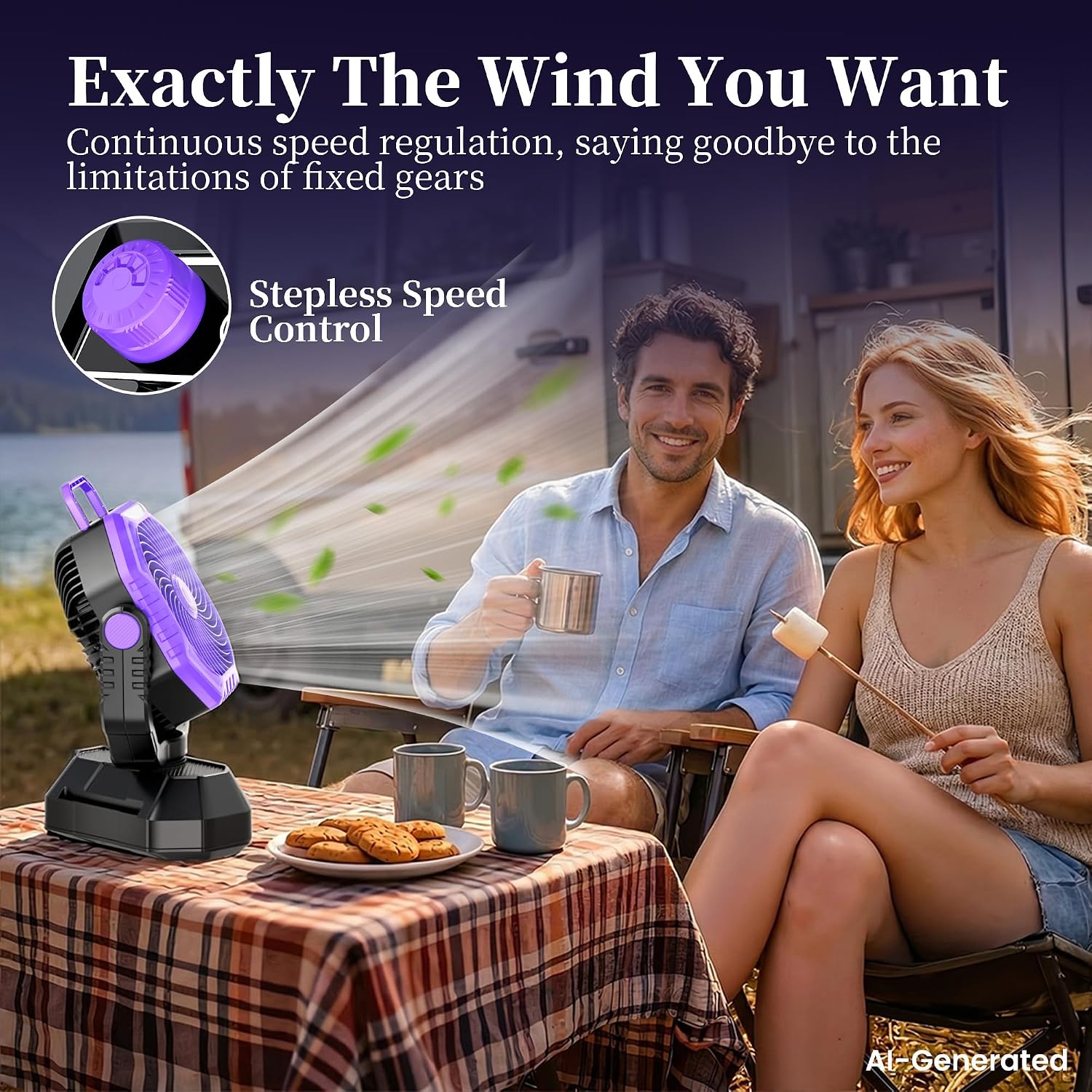 AJVV Camping Fan with Light, Remote and Oscillation, Battery Powered Hanging Tent Fan, Rechargeable Portable for Camp, Outdoor, Emergencies, Fishing, RV Travel, Jobsite