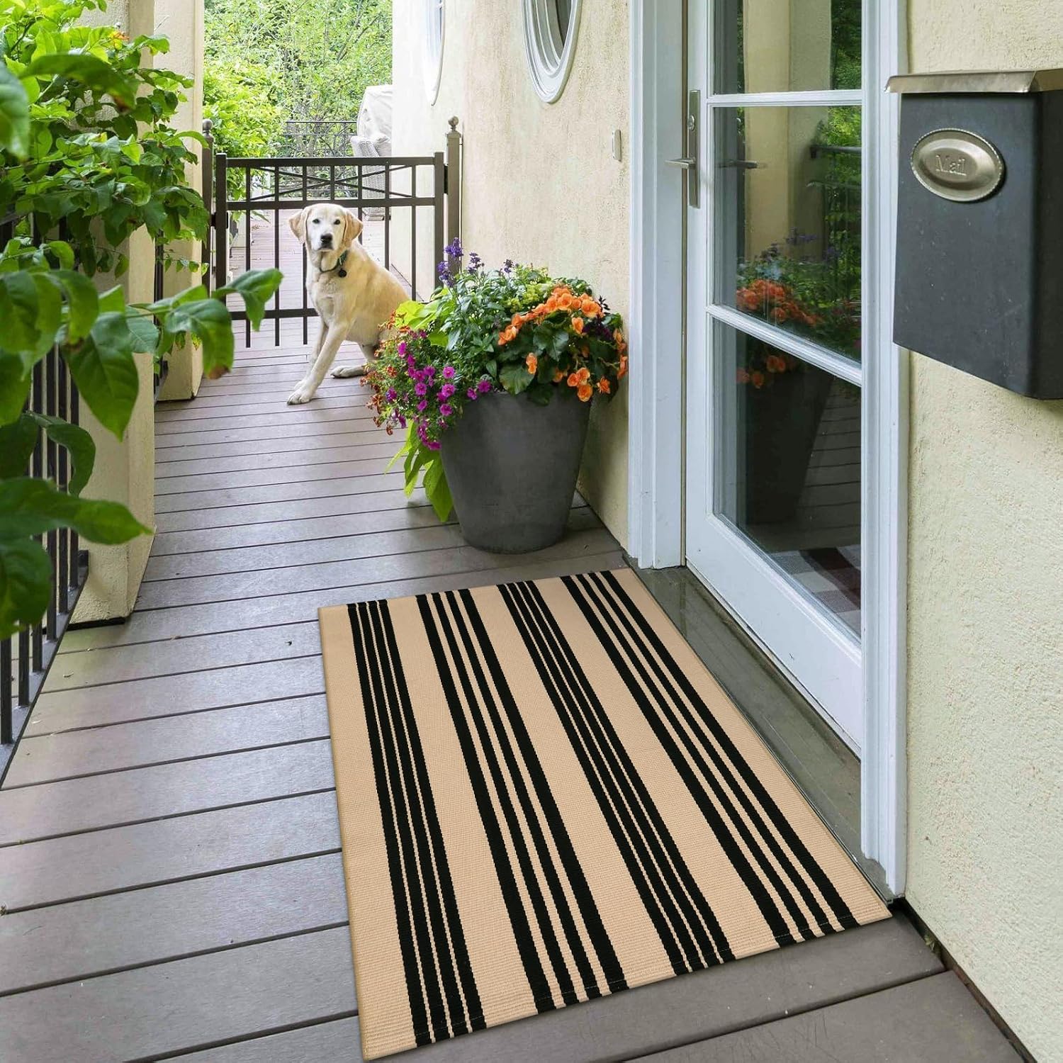 OJIA Front Door Mat 24"x51", Striped Porch Rug Outdoor Door Mat Fall Decor