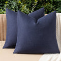 MIULEE Decorative Outdoor Pillow Covers Waterproof 18x18 Navy
