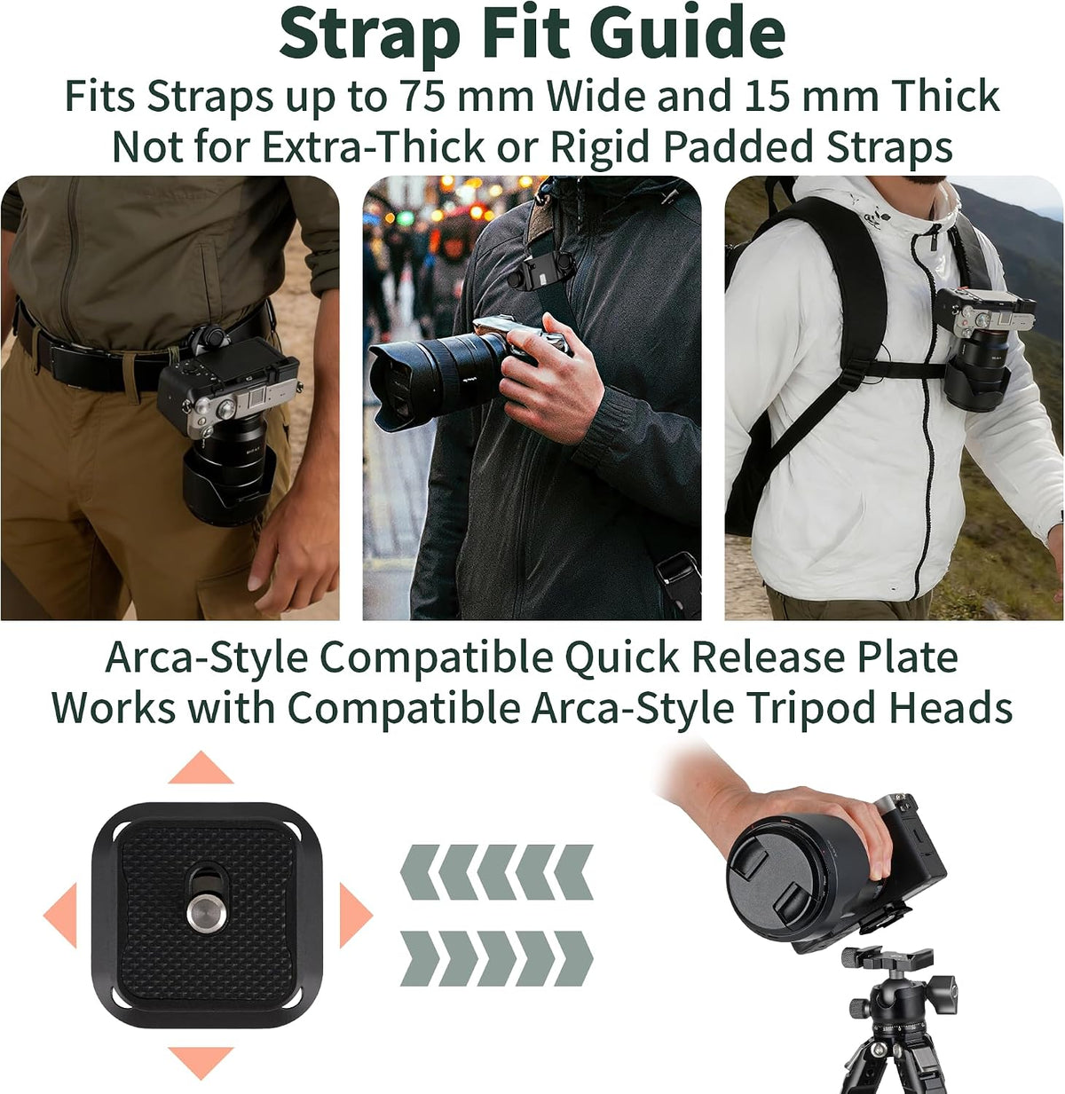 Camera Backpack Clip, Arca Quick Release, Dual-Lock CP01-B