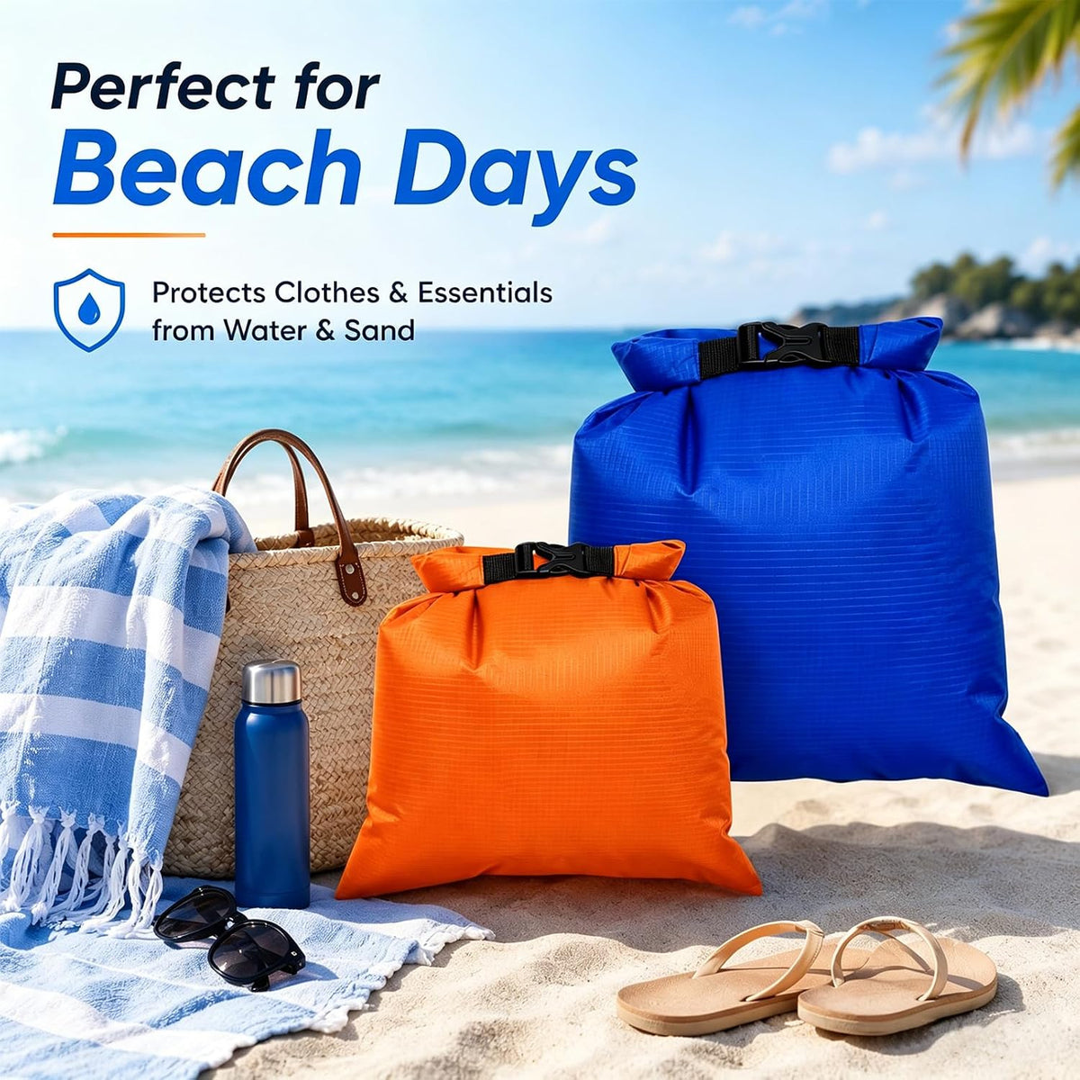 TRENDBOX Roll Top Waterproof Dry bag Kit Storage Compression Bag Sack Poch Packing Organizers Water Resistant Camping Travel