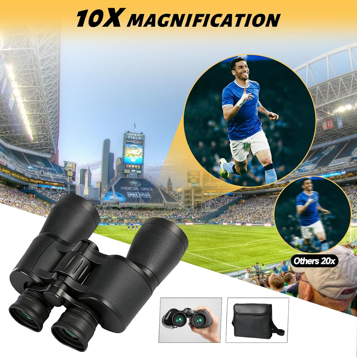 Binoculars for Adults，10x50 High Powered Binoculars for Bird Watching
