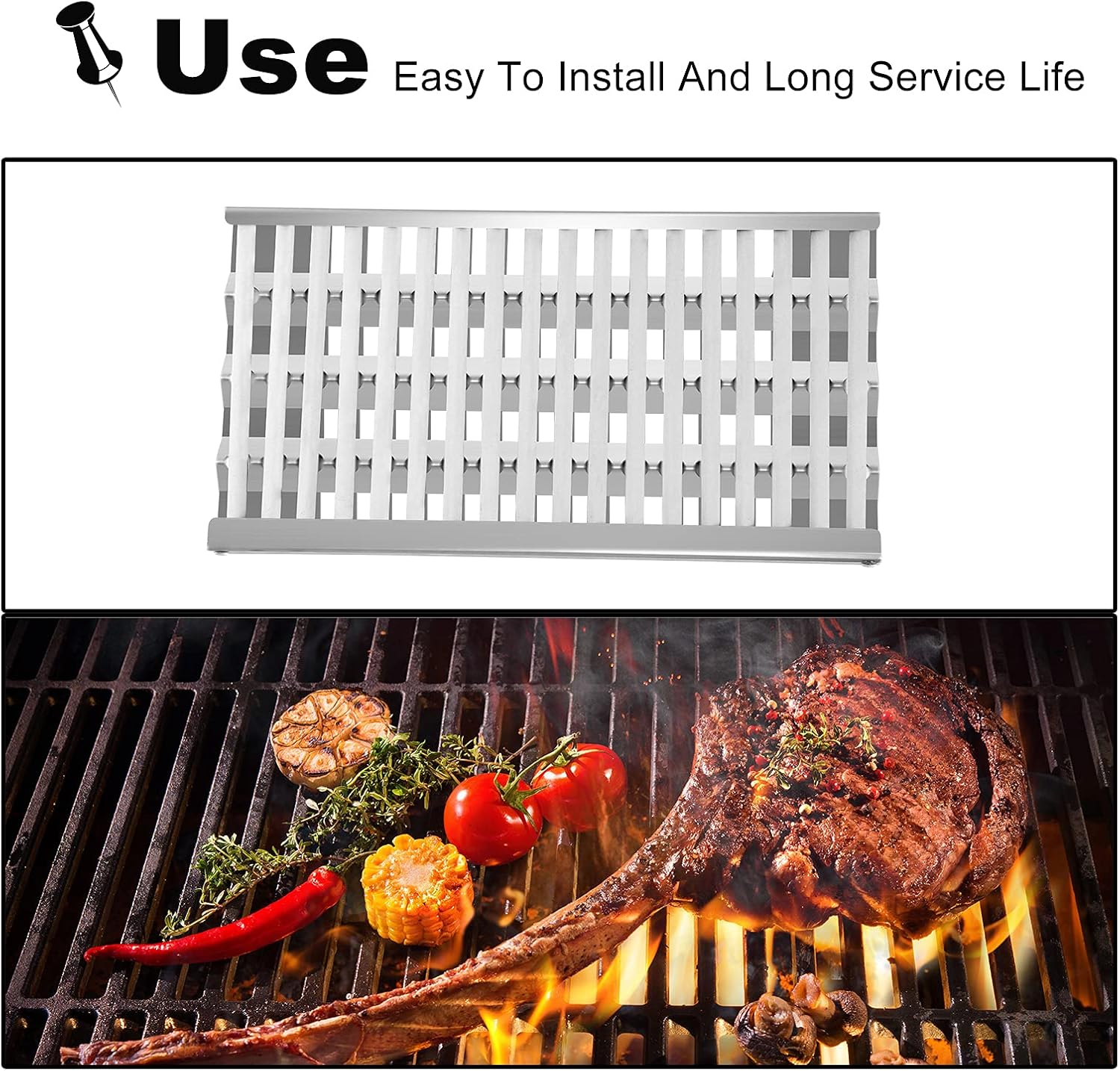 Grill Grates Replacement 54801 92911 for DCS Grill Parts, 36DBQAR, 36EBQAR, 48DBQAR, 48EBQAR, BGA36-BQARL, BGA36-BQARN, BGA48-BQARL, BGA48-BQARN, Heat Plate Ceramic Rods Briquette Radiant Tray