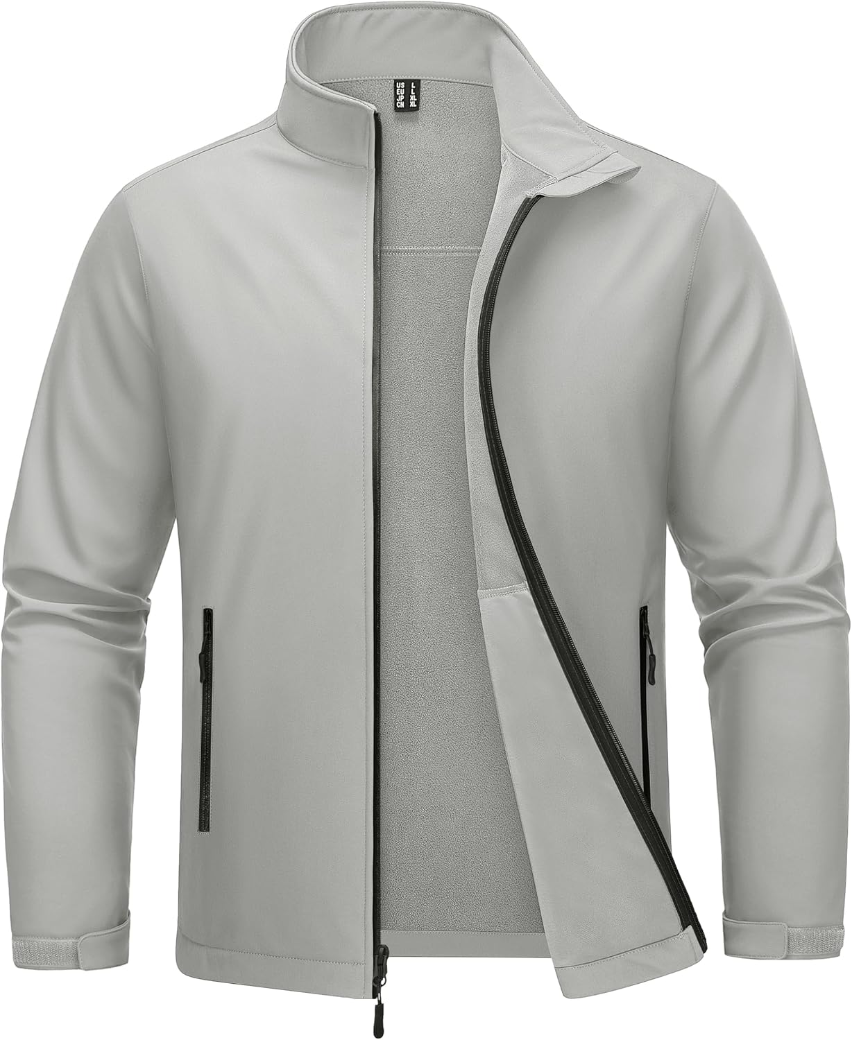 MAGCOMSEN Men's Fleece Lined Softshell Jacket Lightweight Waterproof Windbreaker Zip Up Winter Rain Coat Tactical Hiking