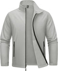 MAGCOMSEN Men's Fleece Lined Softshell Jacket Lightweight Waterproof Windbreaker Zip Up Winter Rain Coat Tactical Hiking