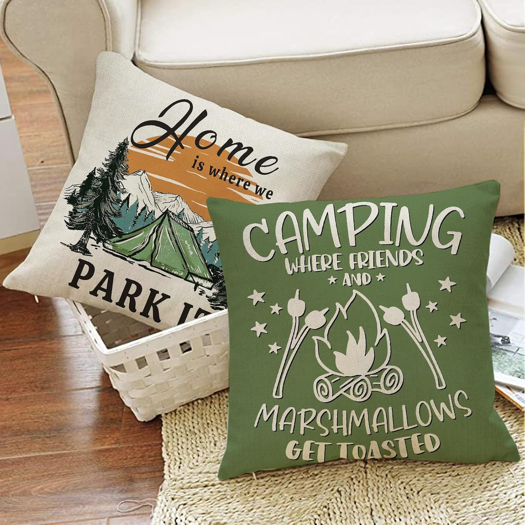 Camper Decorative Throw Pillow Covers 18 x 18 Set of 4
