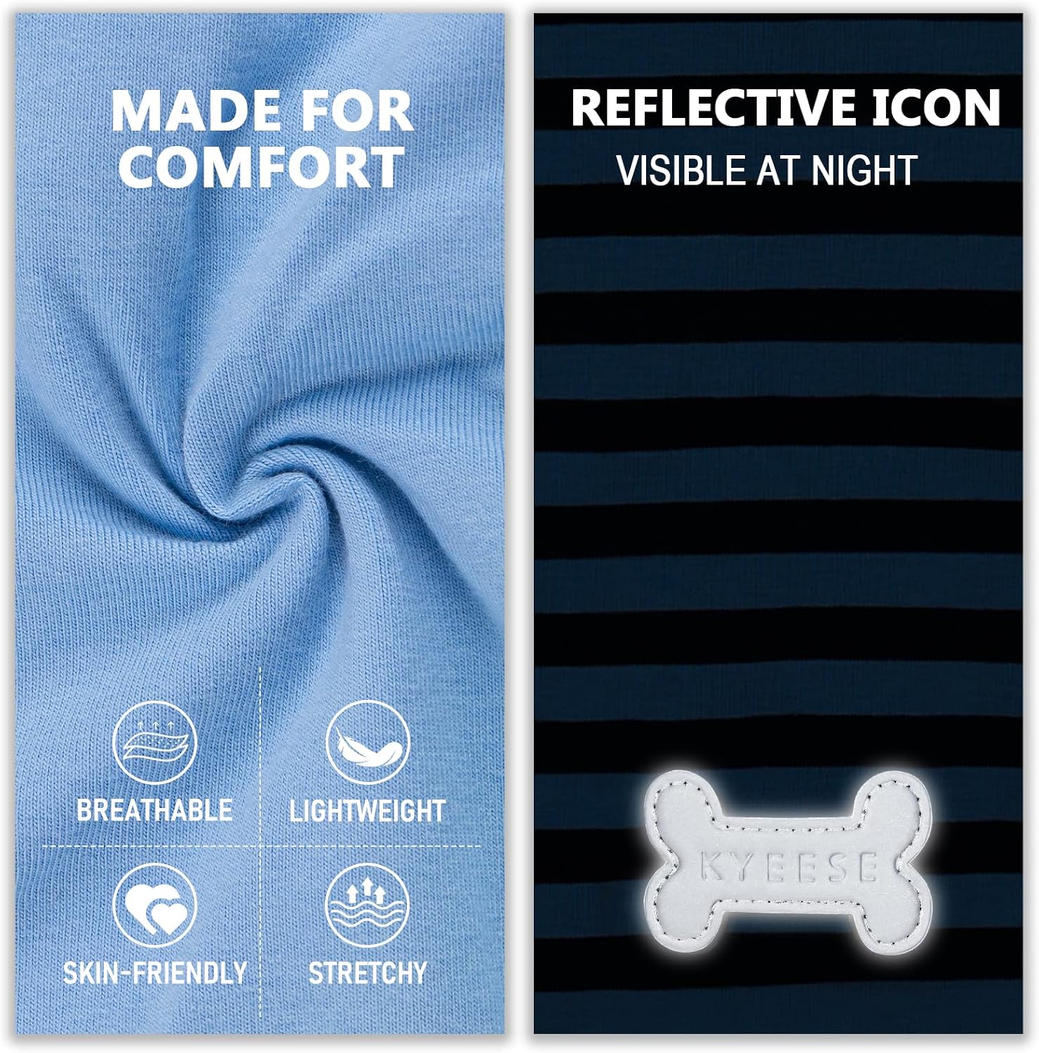 KYEESE 2Pack Cotton Dog Shirt for Small Dogs Soft Striped Tank Top
