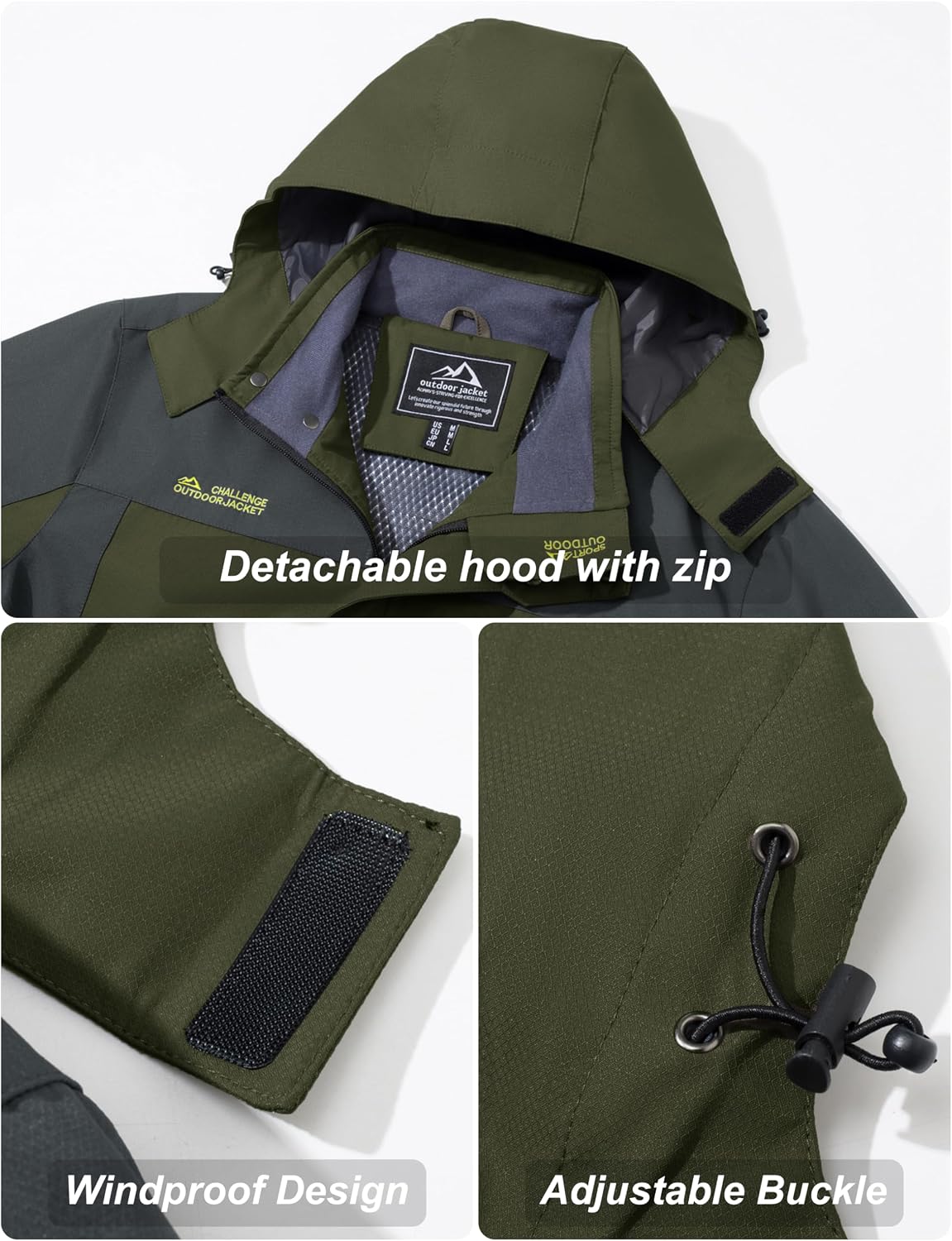 MAGCOMSEN Men's Rain Jacket Lightweight Windbreaker Fishing Raincoat