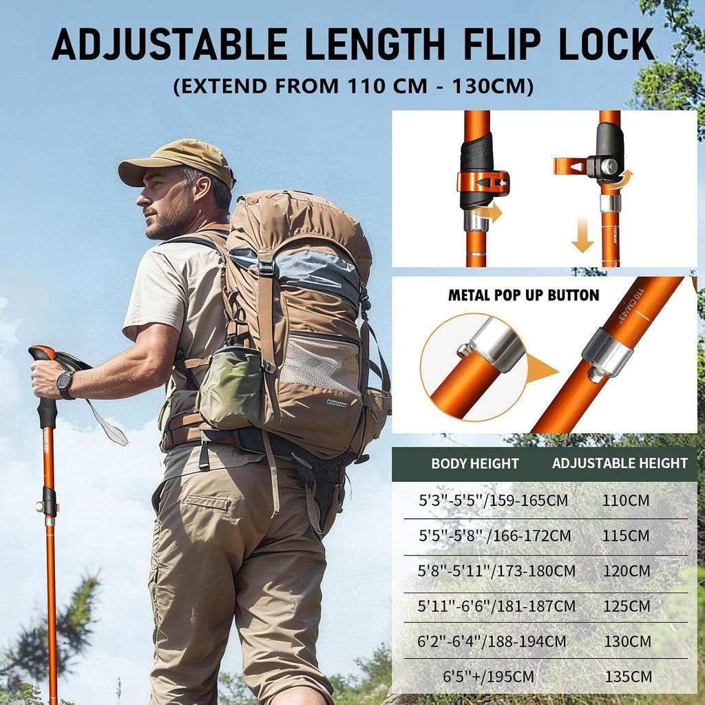 Deepfeel Collapsible Trekking Poles Folding Hiking Poles