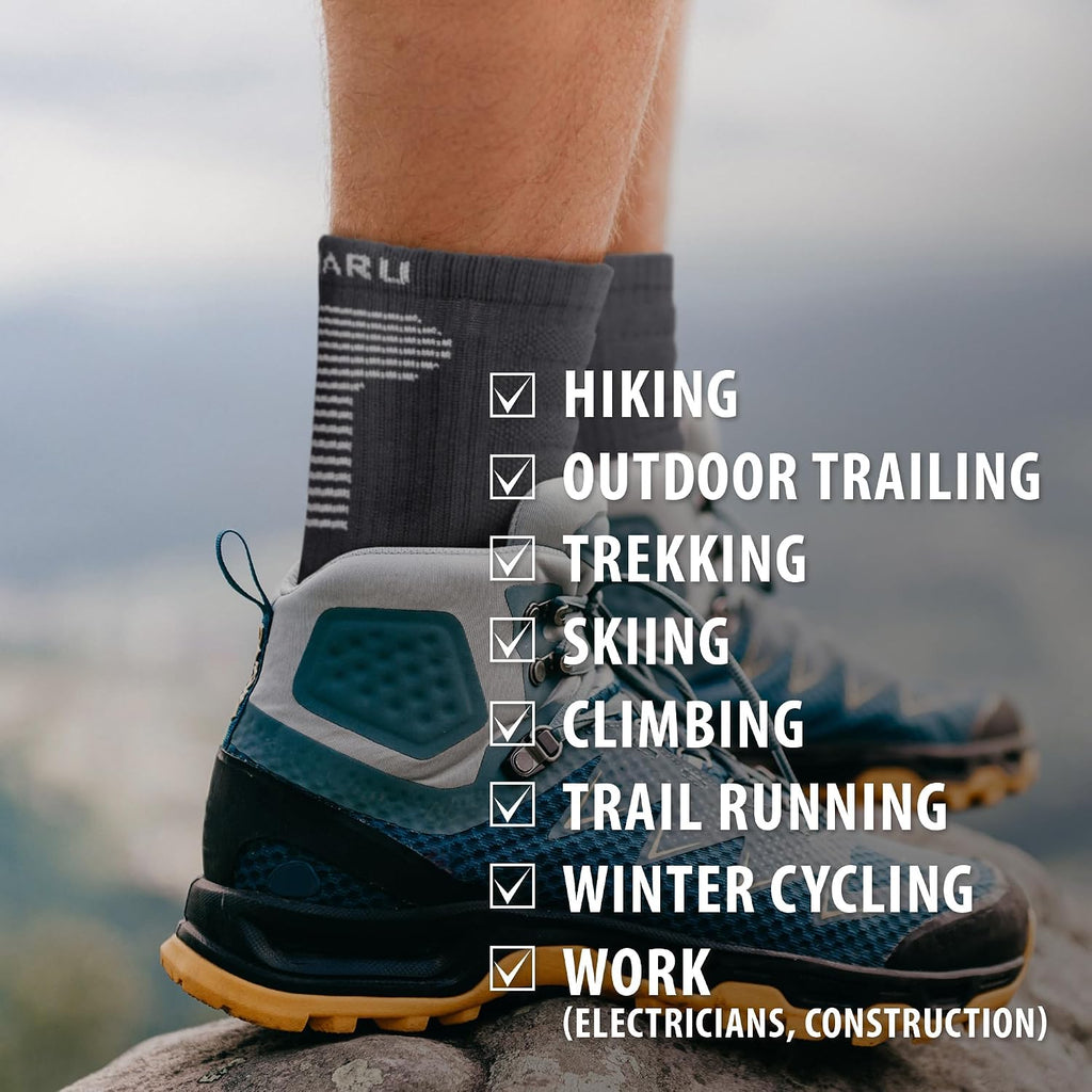 MIRMARU 3 Pairs Seamless Toe Hiking Outdoor Trail Running Trekking Moisture Wicking Cushion Crew Athletic Socks