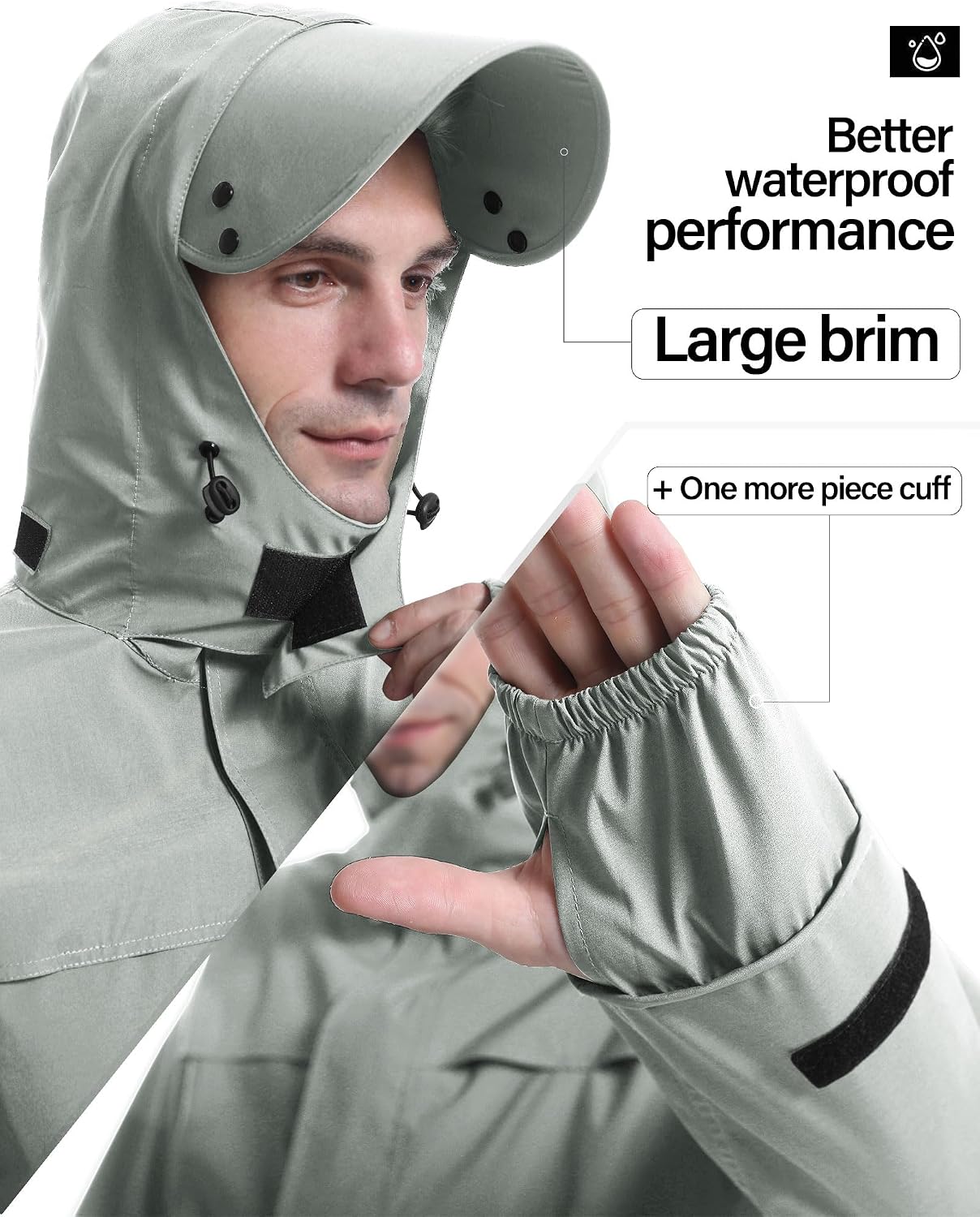 iCreek Rain Suit Waterproof Breathable Lightweight 2-Piece Rain Gear Unisex