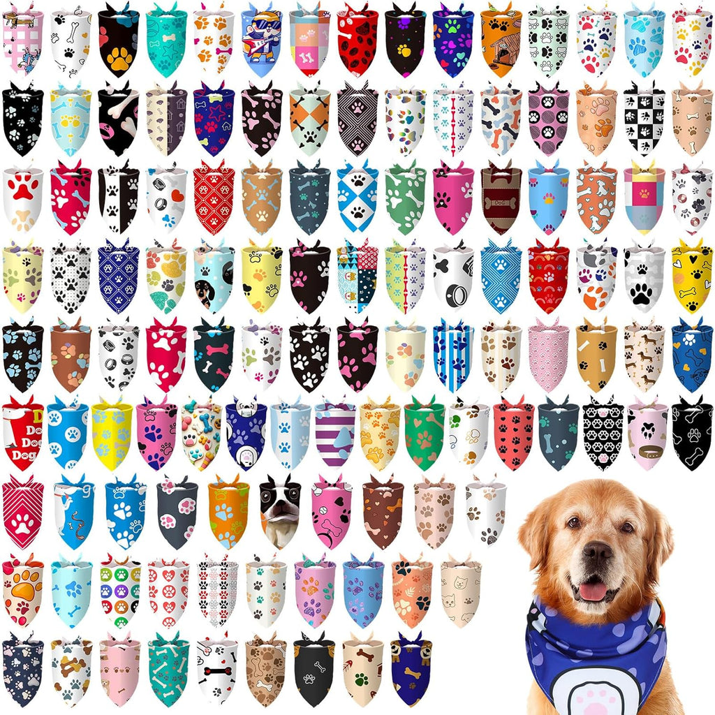 Huhumy 100 Pcs Donut Dog Bandanas Bulk Summer Donut Bandanas for Dogs