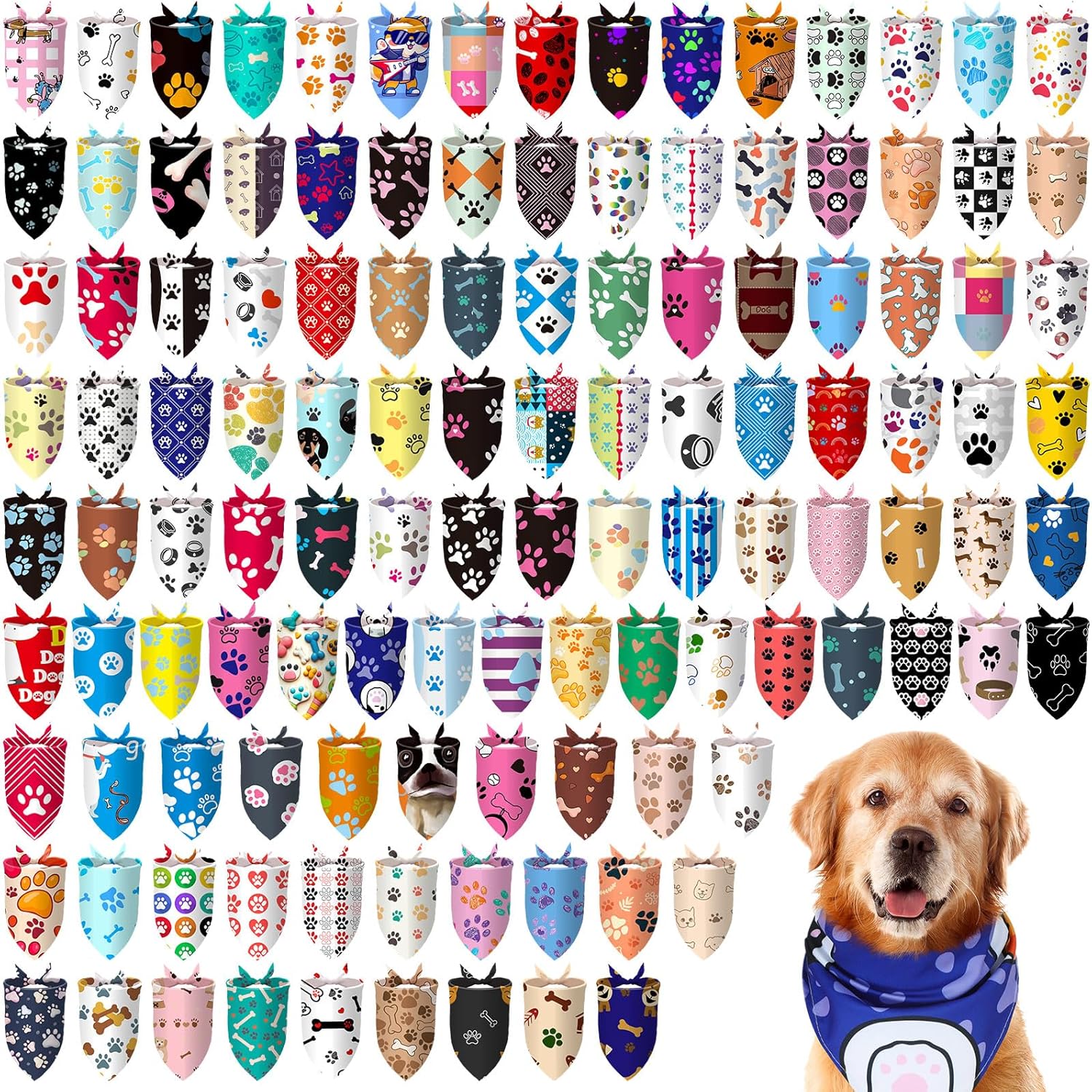 Huhumy 100 Pcs Donut Dog Bandanas Bulk Summer Donut Bandanas for Dogs