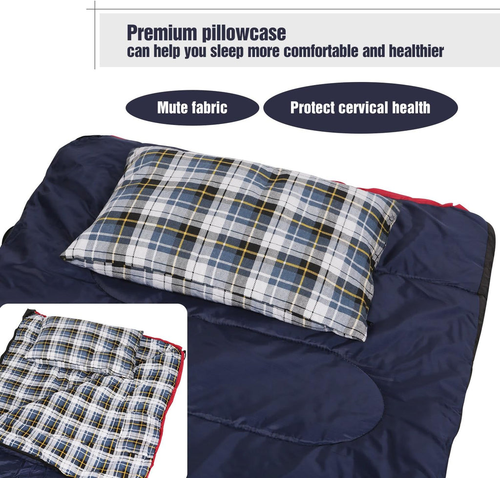 REDCAMP 2PCS Small Camping Pillow for Sleeping, Travel Pillow, Blue