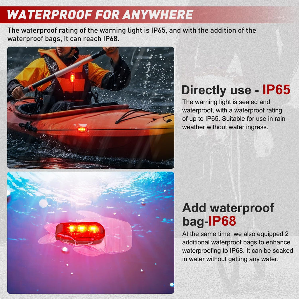 Nilight LED Safety Light 4PCS Red Marine Navigation Bike Tail Lights