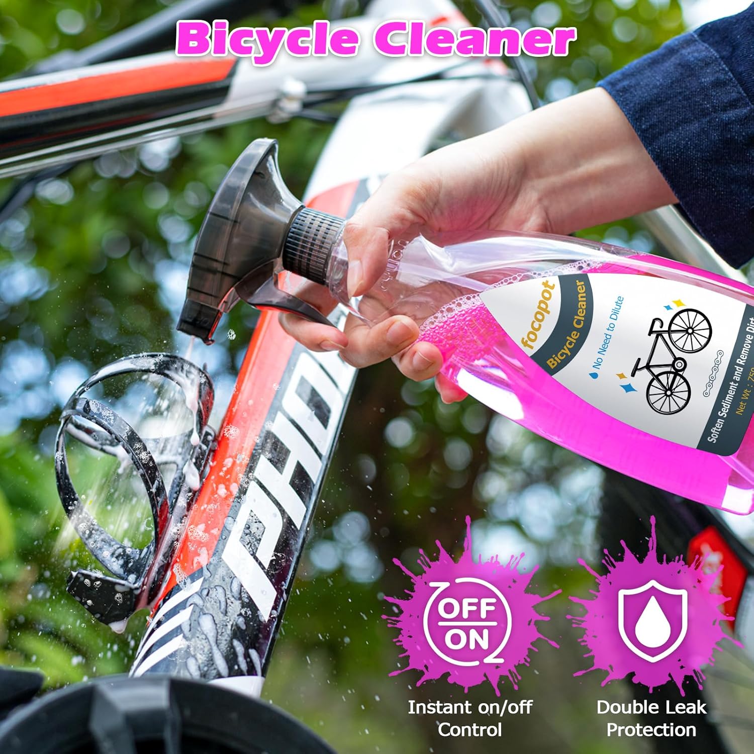 focopot Bike Cleaning Kit with 25 oz Bike Cleaner,10 Gear Floss,Toolbox