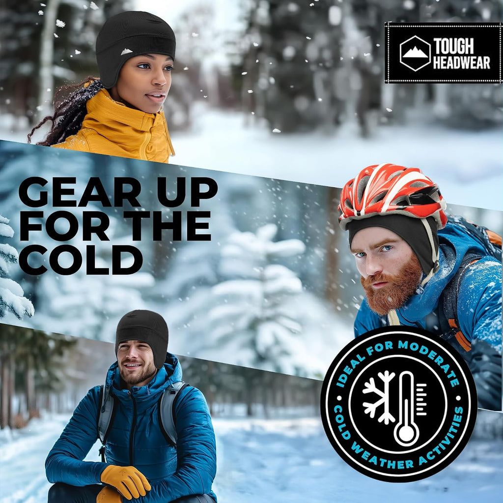 Tough Headwear Thermal Skull Cap - Moisture-Wicking Running Beanie - Snug Fit Ski Helmet Liner - Lightweight Cycling Cap