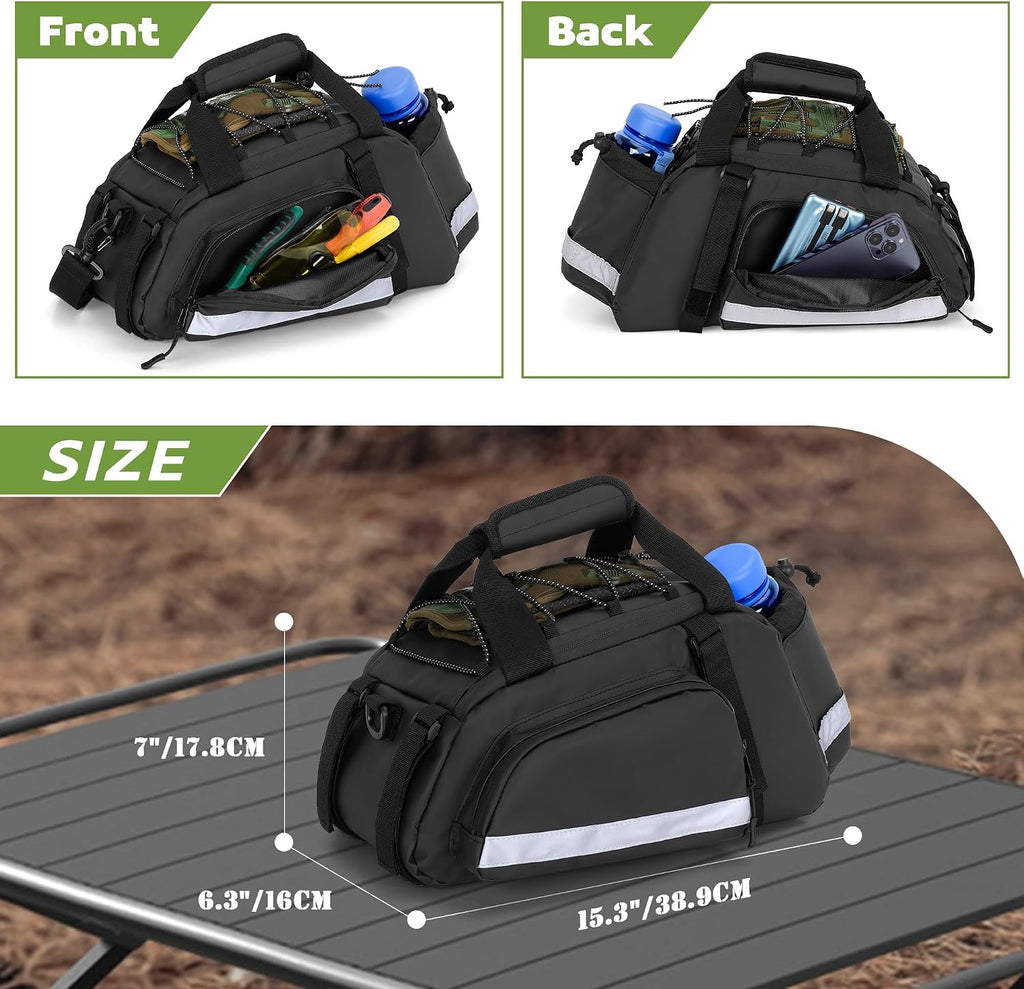 GRAOSO Bike Rear Rack Bag with Cooler Bag, Pannier Bags for Bicycles, 12L