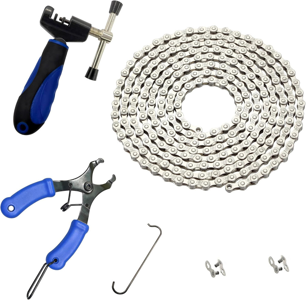 Bike Chain Kit,6/7/8‑Speed Bike Chain &Bicycle Bell & Bike Chain Tool Kit