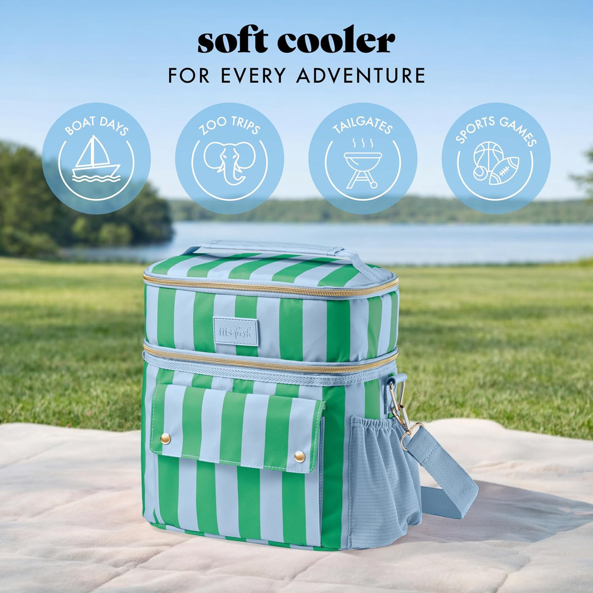 Fit & Fresh Sidekick Dual Compartment Insulated Soft Cooler Bag & Lunch Box