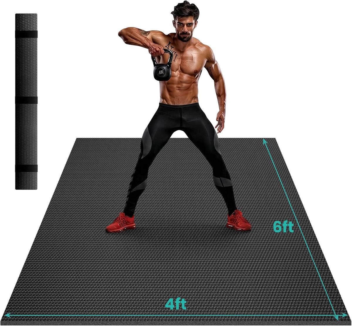 Stepwaver Large Exercise Mat, 6'x4'/7'x5'/8'x5'/9'x5'/10'x5'/12'x5'x8mm