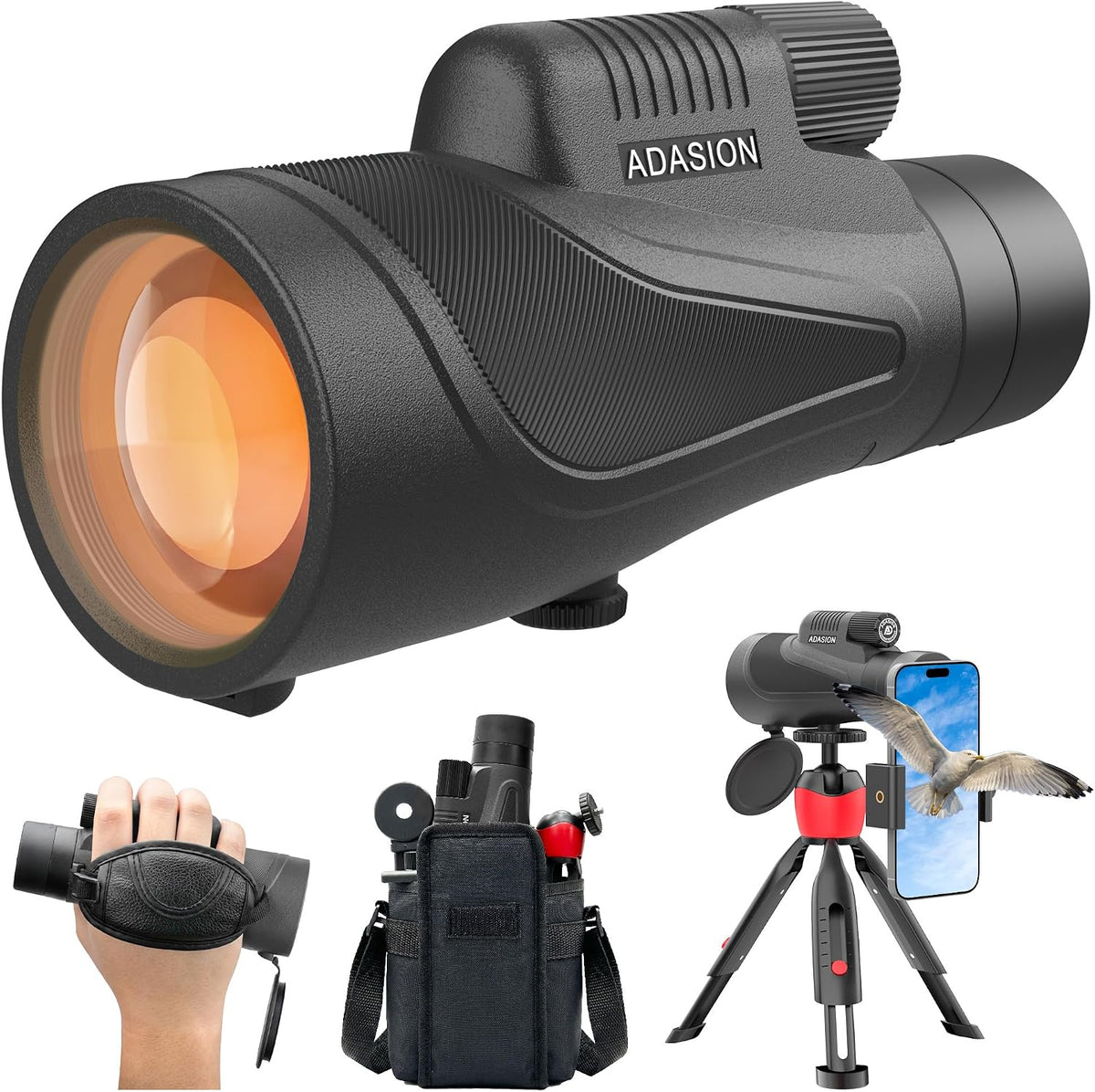 12x54 Monoculars for Adults High Powered with Tripod Phone Adapter and Bag